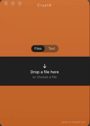 Crypt8 window in Text mode: a message becomes OpenPGP text you can copy